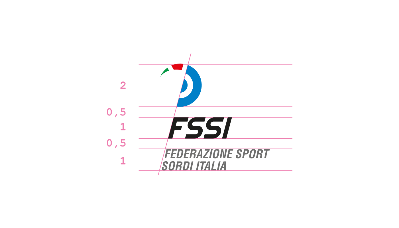 Logo per concorso nuovo logo Federazione Sport Sordi Italia - Versione monocromatico negativo con sviluppo in orizzontale