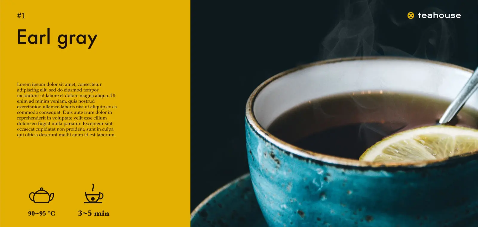Logo per Teahouse - Versione compatta simulata su depliant