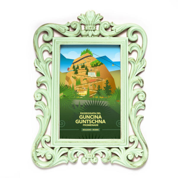 Disegno della passeggiata del Guncina di Bolzano