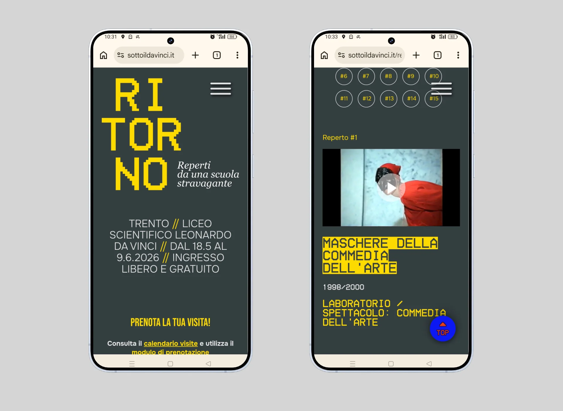 Sito web mobile
