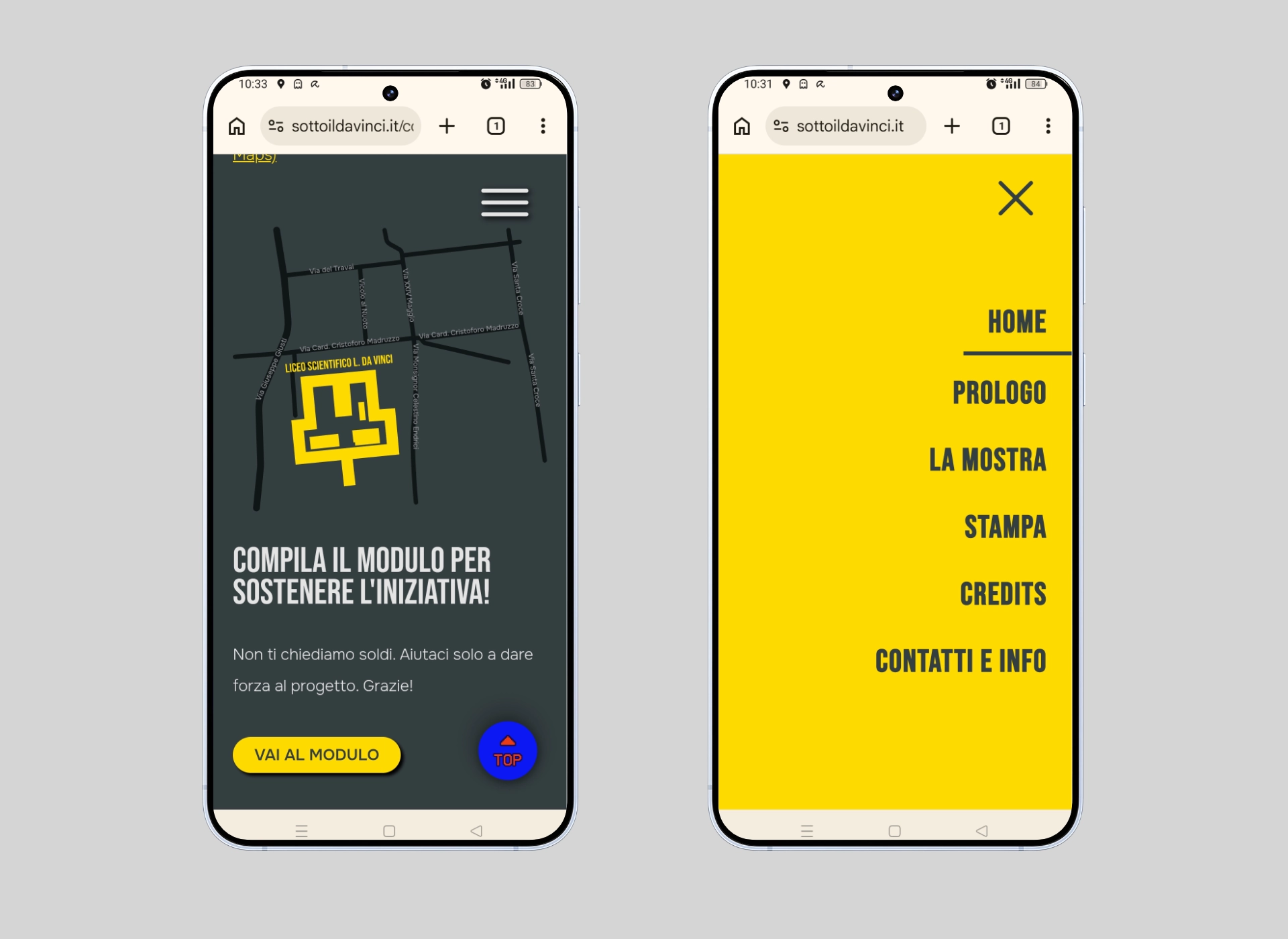 Sito web mobile