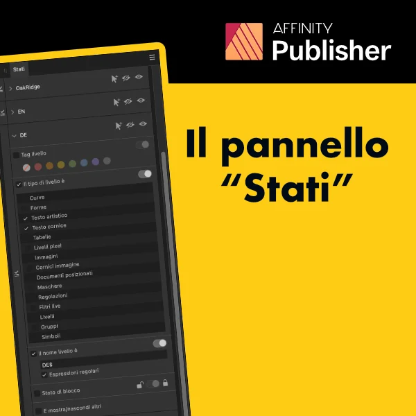 Affinity Publisher: a cosa serve il pannello Stati?